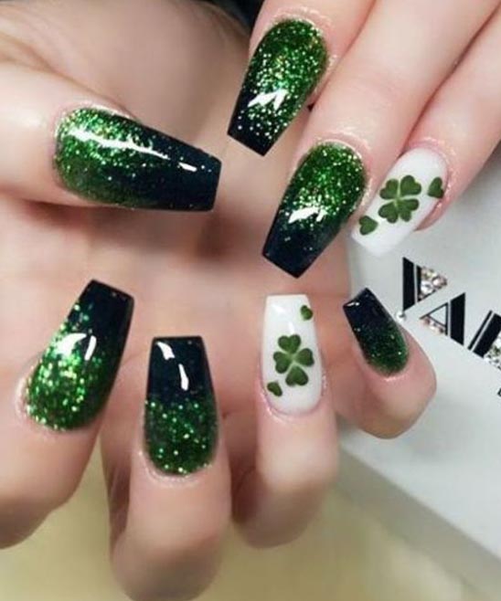 St Patricks Day Nails Long