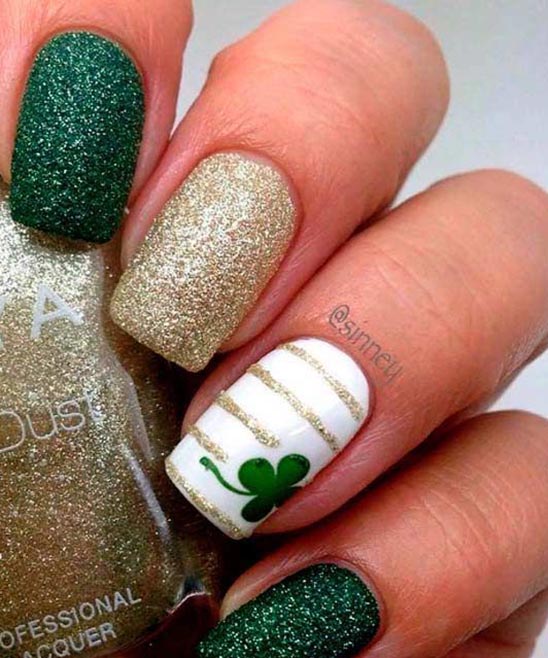 St Patrick's Day Ombre Nails
