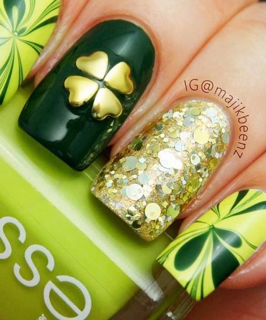 St Patrick's Day Short Nails