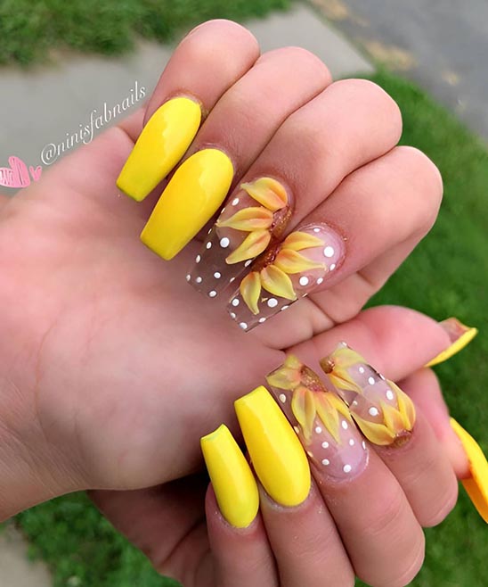 Summer Acrylic Nail Ideas Sunflowers