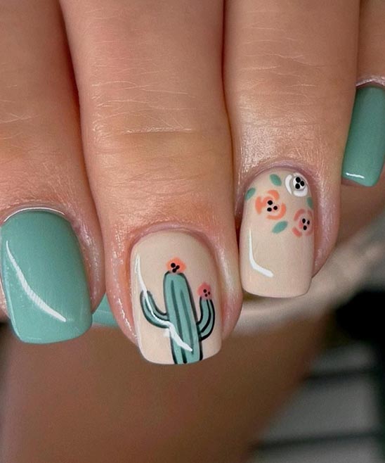 Summer Cactus Nail Art