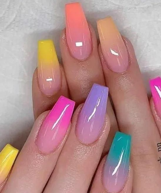 Summer Nail Designs Coffin Shape