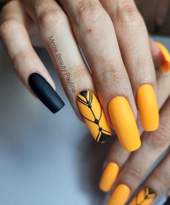 Summer Nail Designs for Short Nails Orange