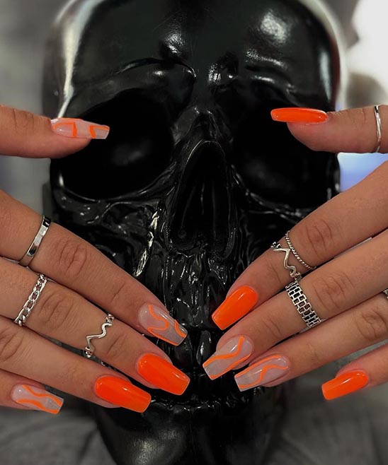 Summer Nails Blue and Orange