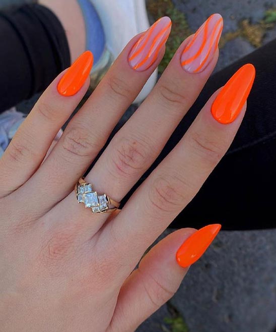Summer Nails Pink Orange