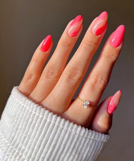 Summer Nails Pink and Orange