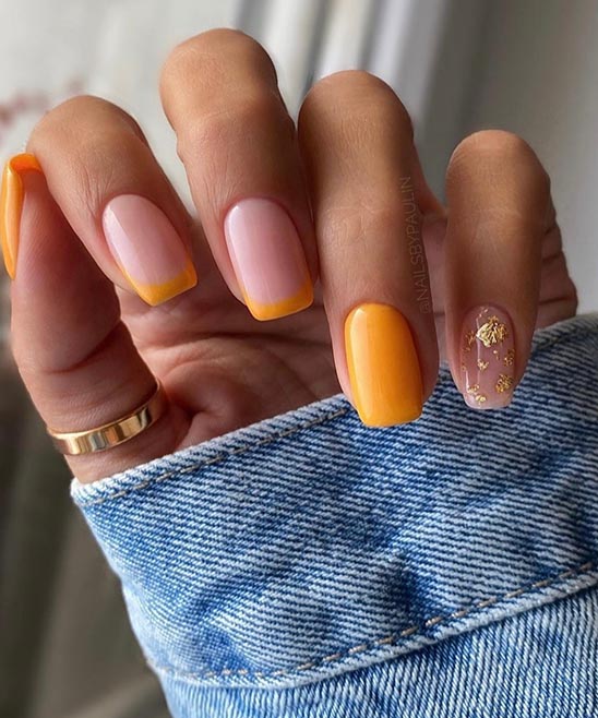 Summer Neon Orange Nails