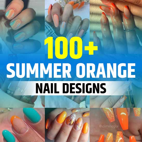 Summer Orange Nails Design