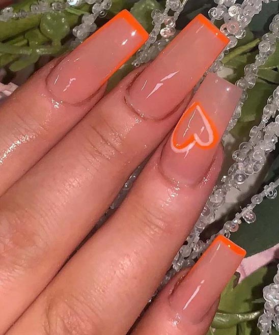 Summer Orange Red Nails