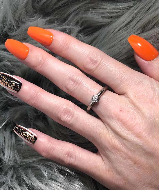 Summer Orange Toe Nail Designs