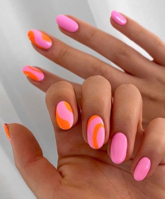 Summer Orange and Pink Nail Designs