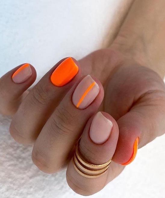 Summer Pink and Orange Nails