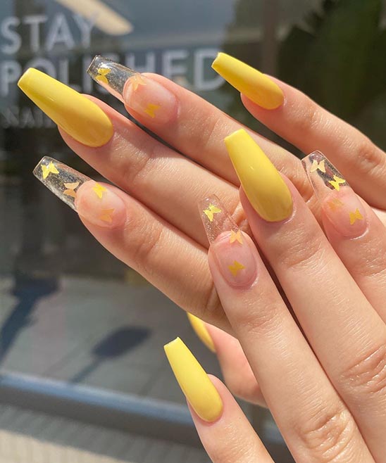 Summer Pink and Yellow Nails