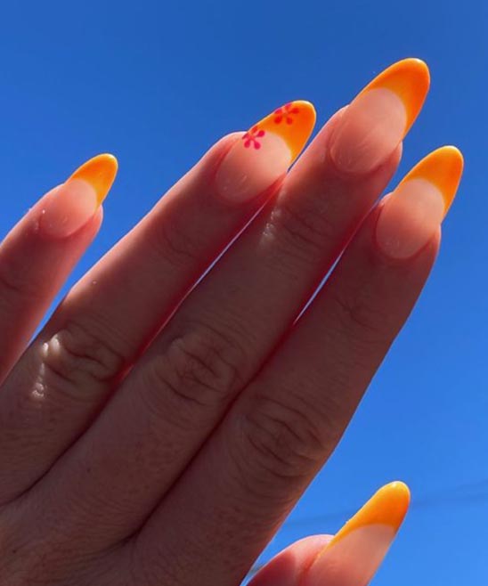 Summer Red Orange Nails