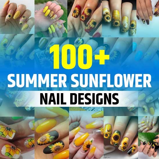 Summer Sunflower Nails