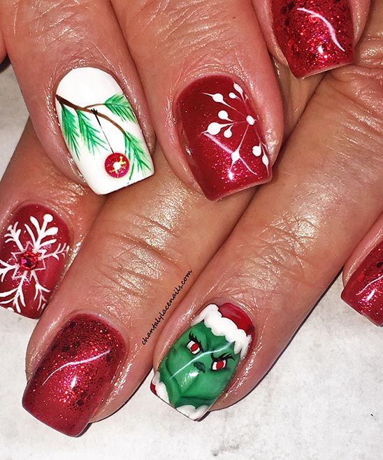 The Grinch Nail Designs