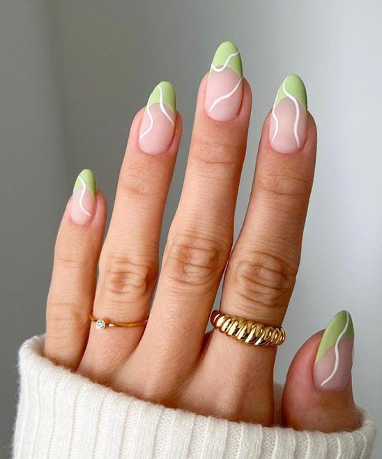 Thin French Tip Nails Oval