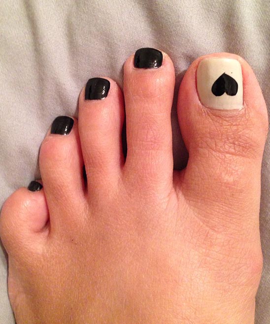 Toe Nail Designs Black and Red