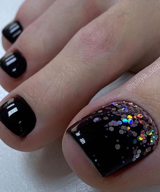 Toe Nail Designs Pink Black White Silver Glitter Toe Nails