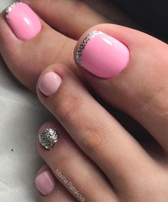 Toe Nail Designs Pink and Blue