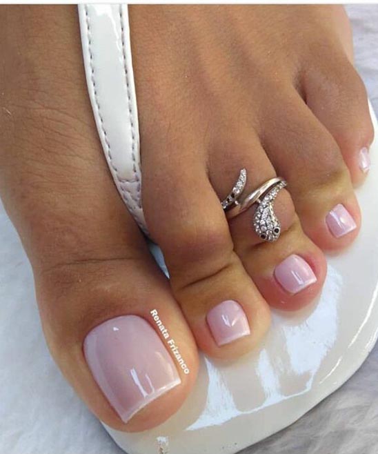Toe Nail Gel Designs Pedicure Pink Silver