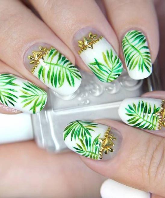 Tropical Flower Nail Designs
