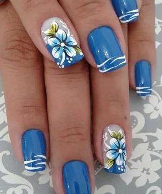 Tropical Flower Nail Designs