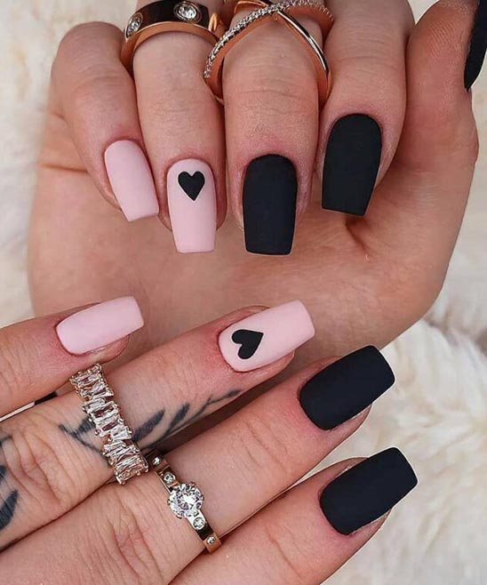 Valentine Black Nails