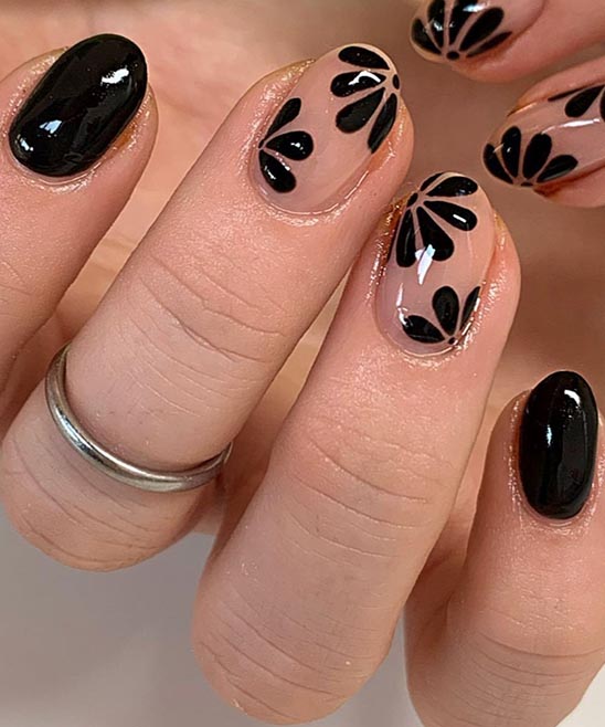Valentine Nails Pink and Black