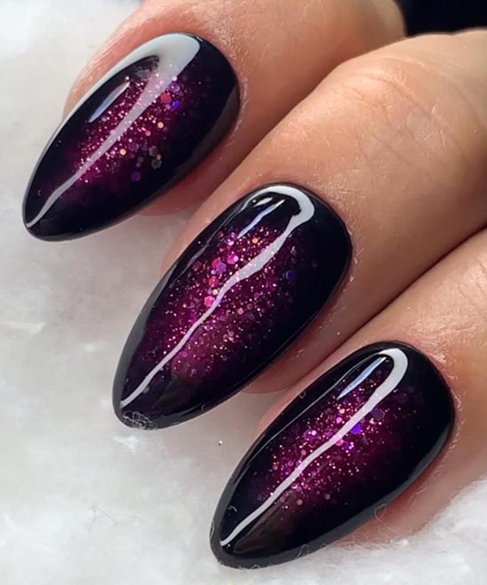 Valentine Nails With Black