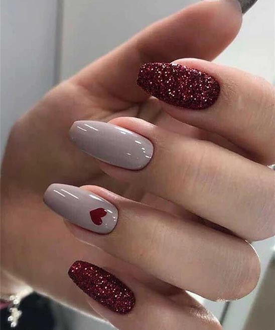 Valentine's Day Acrylic Nails Coffin