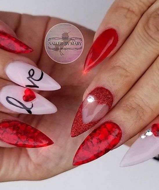 Valentine's Day Nails Coffin