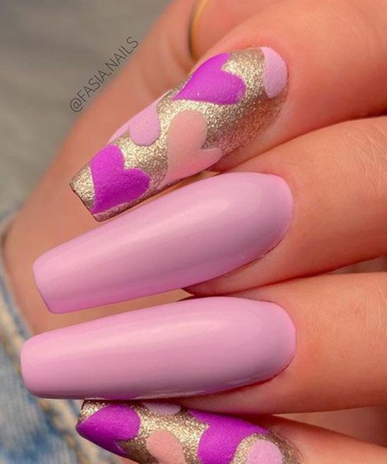 Valentine's Day Nails Pink