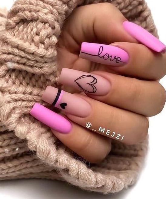 Valentines Day Nails Pink