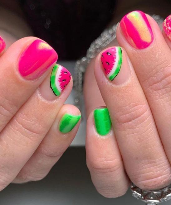 Watermelon Acrylic Nail Designs