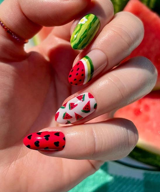 Watermelon Acrylic Nails