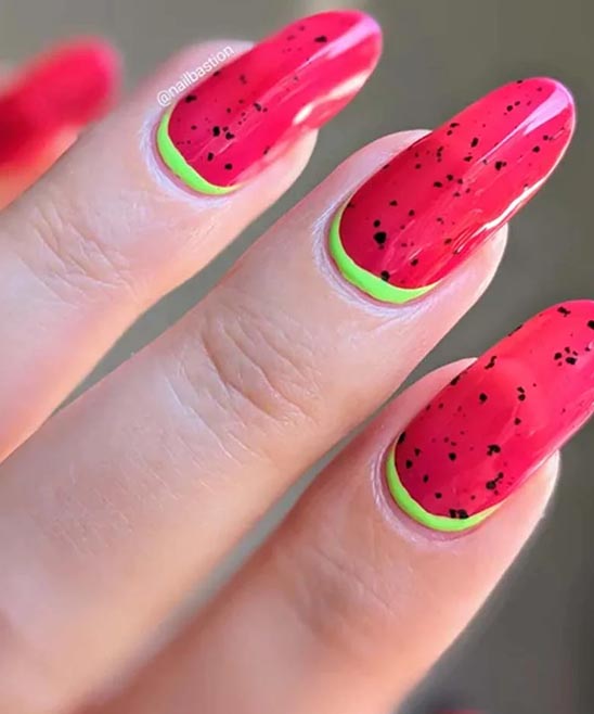 Watermelon Color Nails
