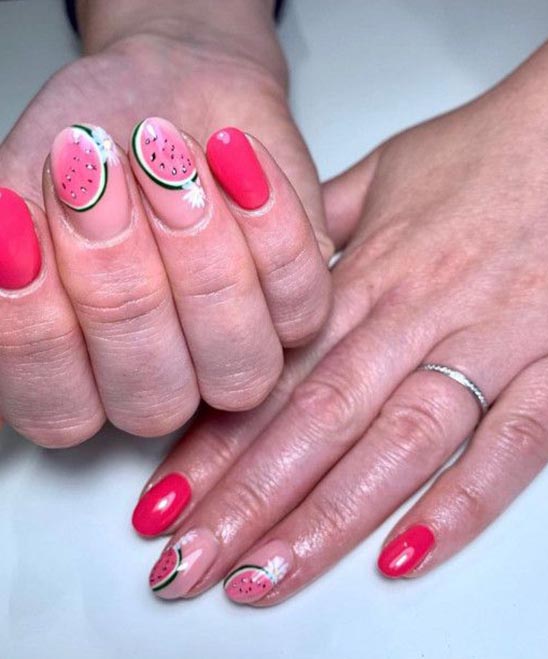 Watermelon Design Nails