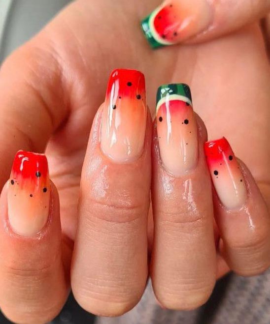 Watermelon Inspired Nails