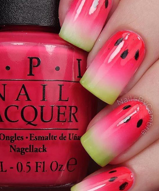 Watermelon Ombre Nails
