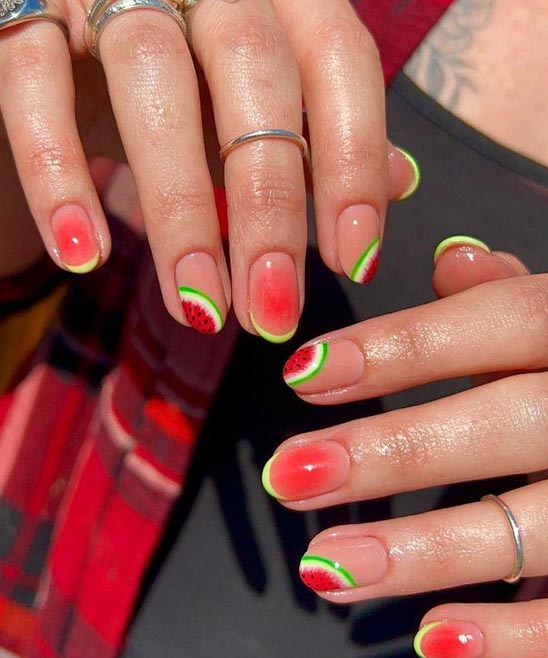 Watermelon Pink Nails