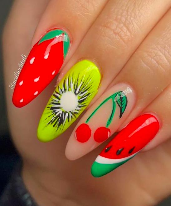 Watermelon Short Nails