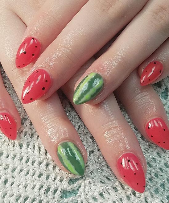 Watermelon Toe Nail Art