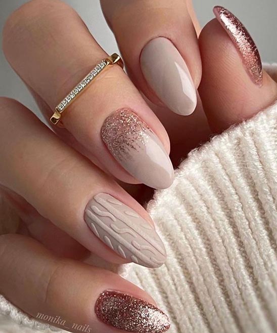 White Brown and Pink Nails