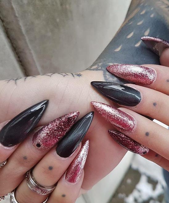 White Christmas Stiletto Nails