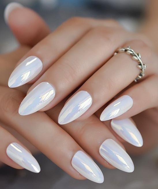 White Chrome French Nails