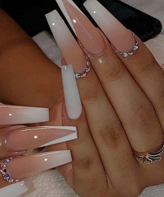 50+ White Coffin Nail Designs (2024) TailoringinHindi