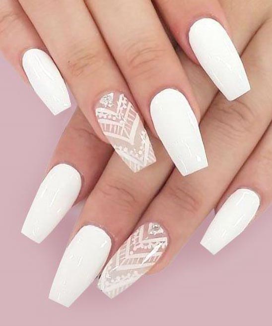 50+ Coffin White Nail Designs (2024) TailoringinHindi