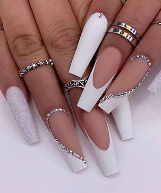 50+ Coffin White Nail Designs (2024) TailoringinHindi