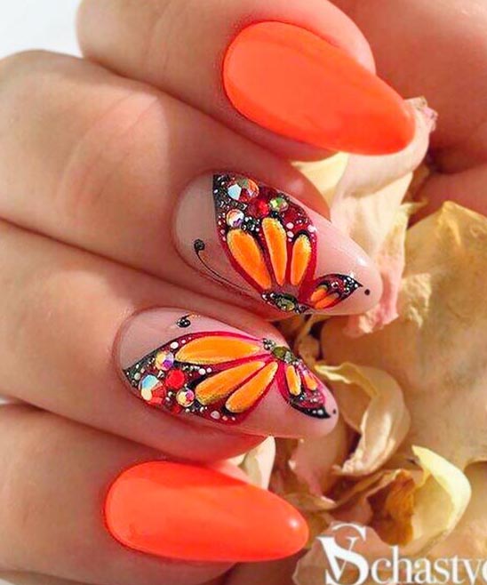 White Flower Design Nails